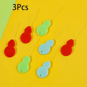 3-Pack Plastic Thimble Set, Durable & Vibrant Colors, Ideal for Hand Sewing & Machine Embroidery, Perfect for Crafting Projects