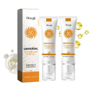 2-Pack Bundle: Universal Tinted Face Moisturizer Sunscreen (SPF 50 PA+++). Prevents sunburn and tanning while keeping skin hydrated. Water-resistant, non-greasy formula suitable for all skin types.