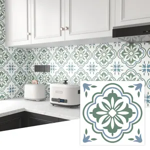 【fathersdaygift】Jeedeson Green Vinyl Peel and Stick Wall Roll for Kitchen 120 in. L x 12 in. W x 0.04 in. T self-adhesive wallpaper