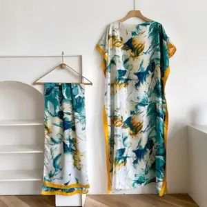Women's Colorblock Beach Cover Up, Lightweight Poncho and Scarf Set, Relaxed Fit for Summer Sun Protection, Beach Cover Ups, Scarf Style