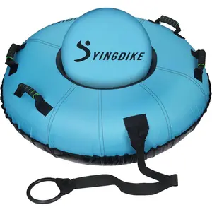 Snow Tube for Sledding, Heavy Duty 40" Snow Sled with 4 Handles and Cushion Seat, Inflatable High Speed 600D Canvas Cover Ski Tubes with Towable Strap