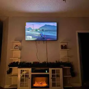 【SPRING GLOW UP】ONBRILL 59 Inch Fireplace TV Stand, Entertainment Center with 23 Inch Electric Fireplace, TV Table for TVs up to 65 Inches, Media Console Cabinet with Storage and Glass Doors for Living Room