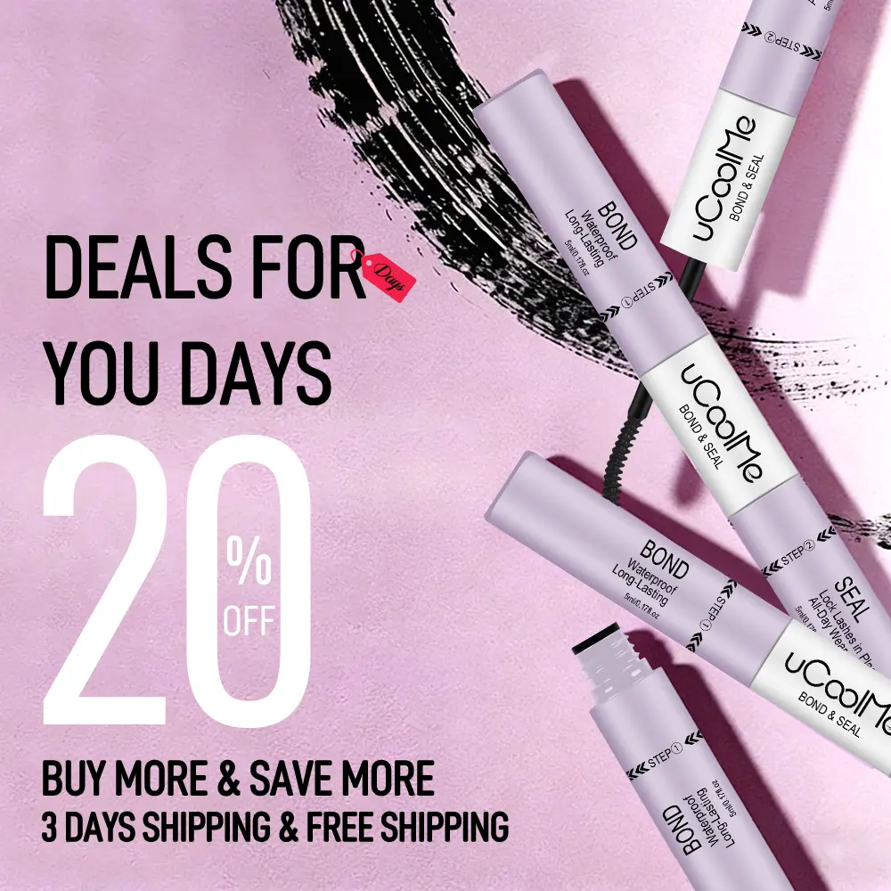 UCOOLME 3-in-1 Bond & Remover for False Eyelashes, 24H Long-Lasting Waterproof Liquid Adhesive & Makeup Remover Cleanser