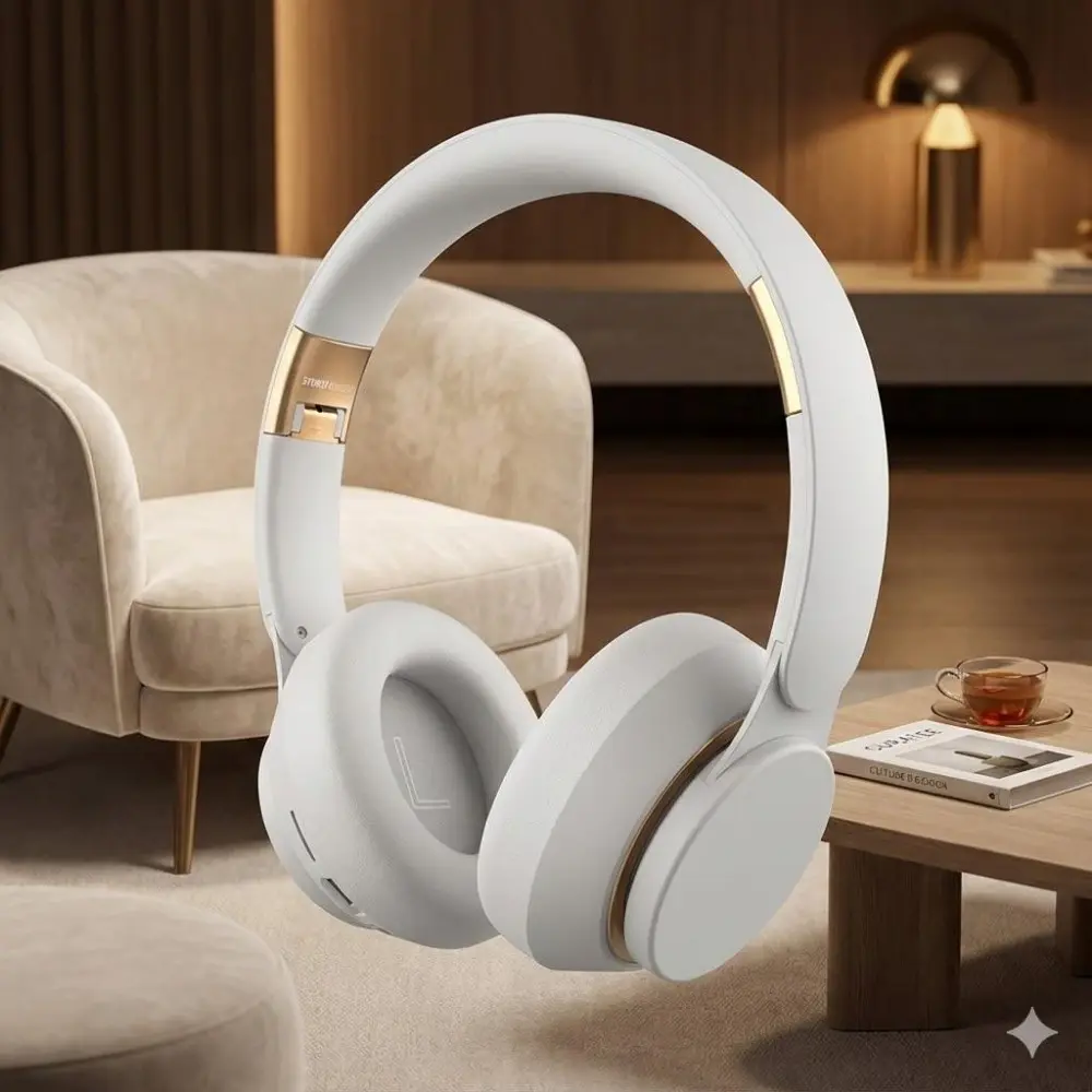 Foldable Wireless Headphones: Wireless Noise Cancelling, Premium Sound, Active Noise Canceling, Bass Boost, Memory Foam Earpads, HD Mic for Travel, Workouts, Home & Office Use