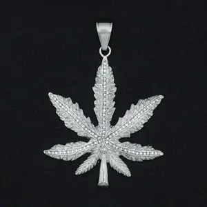 Big Weed Leaf Pendant - Premium 316L Stainless