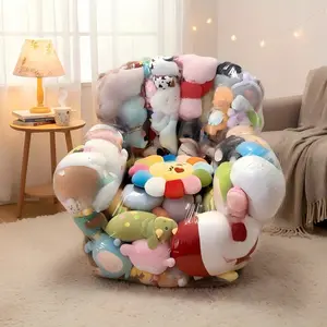 DIY Transparent Doll Sofa Cover, PVC Filled Animal Storage Display Rack, Cute Mini Furniture for Room Decor and Collection Storage