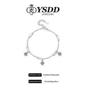 【#489 Holiday&Xmas-20】1.5CT vvs Synthetic Moissanite Bracelet in 925 Sterling Silver