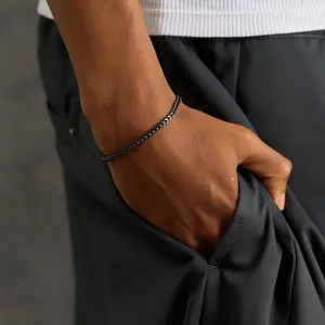 Franco Chain Bracelet in Black - 3mm