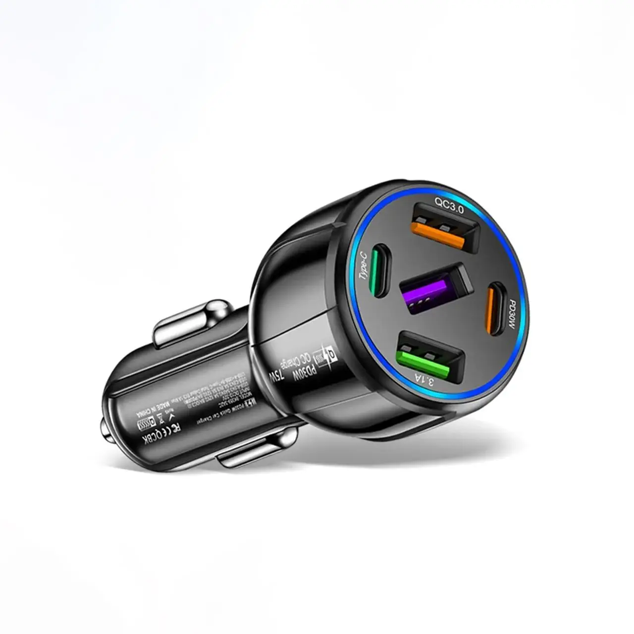 75W Fast Charging 3USB+2PD Car Phone Charger for Summer, Multifunctional 5 In 1 Car Mobile Phone Fast Charger, Car Interior Accessory