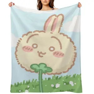Cute C-Chiikawas Fall Throw Blanket For Women Men Winter Travel Nap usagi Dandelion Flower Flannel Bed Blankets Office Camping Air Conditioned Quilt All Season Soft Warm Plush Bedding Throws Sofa Car Home Decor Girls Christmas Gift super cozy blanket