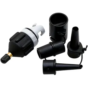 KOETSU SUP Pump Adapter Kit for Inflatable Boats - Includes Air Valve Adapter, Paddle Board Air Nozzle, and 3 Air Valve Nozzles - Black, Multi-Functional Conversion Head for Air Pump, Inflatable Boat Accessories|Durable Construction, Inflatable Boat Pump