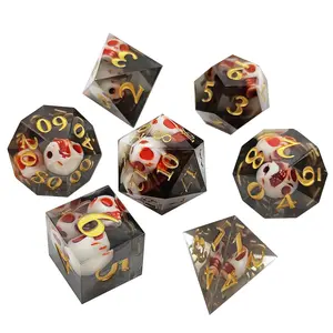 Dice Set, 7 Counts/set Polyhedral Dice, D&D Game Dice, Role Playing Game Dice, Tabletop Game Accessories, Gaming Gift, Resin Dice