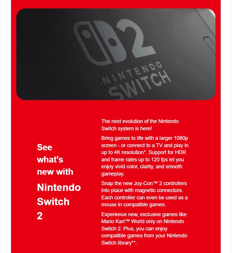 Nintendo Switch™ 2 System Wireless Portable Console Game Console Stick