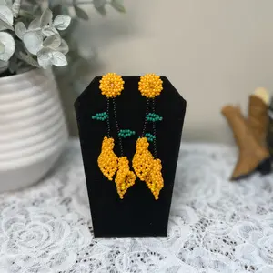 Aretes de Alcatraz- Earring Handmade- Huichol- Beaded