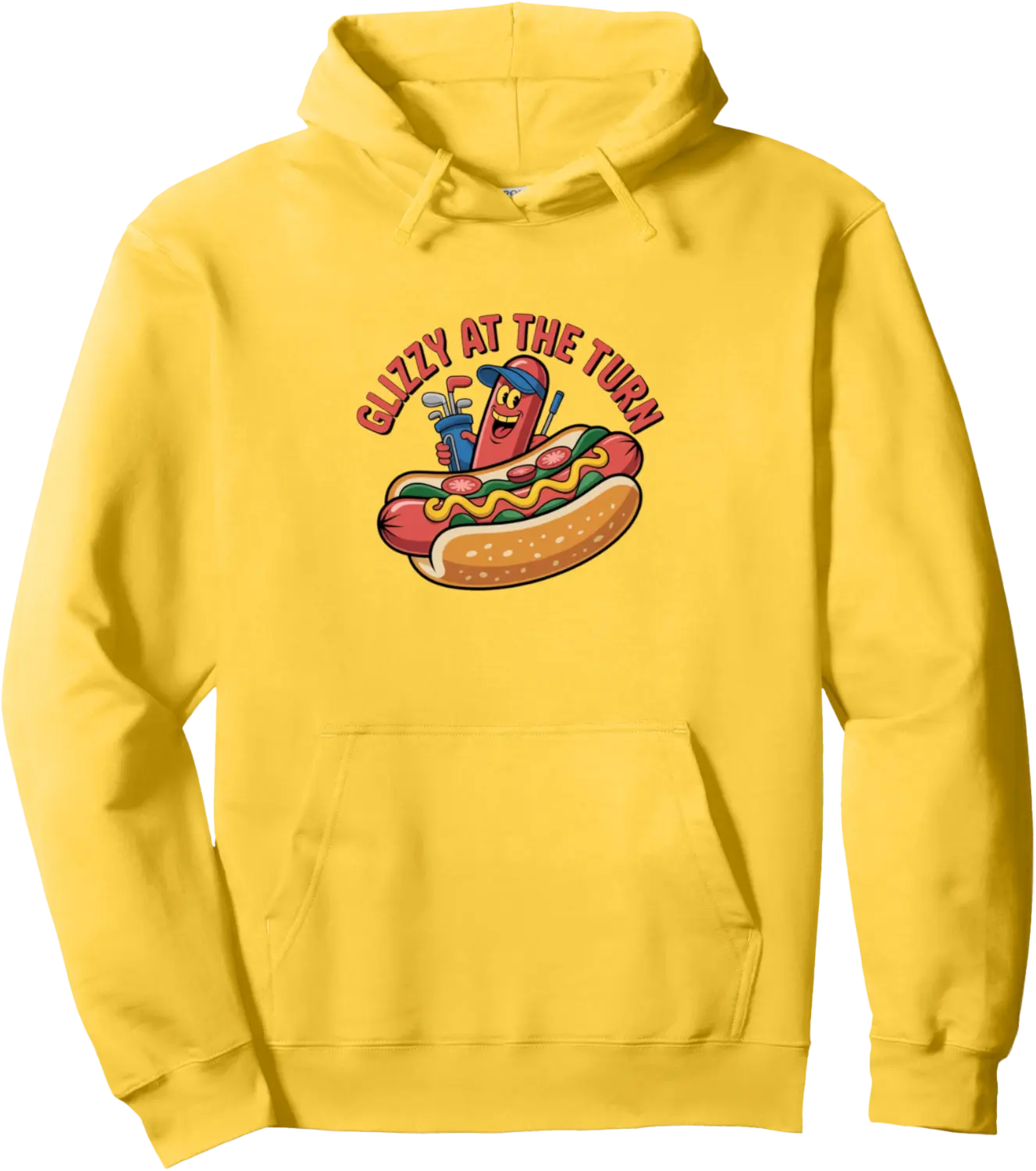 Glizzy at the Turn Golf Hot Dog Funny Golfer Pullover Hoodie - Emmacole Shop 81B0FJSKLGKX