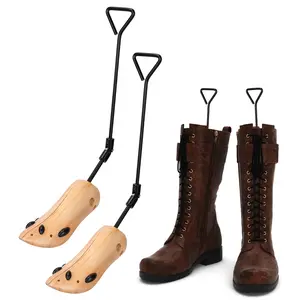 One Pair Boot Stretcher Adjustable Width Shoe Shaper Wooden Boot Widener Expander for Men Women