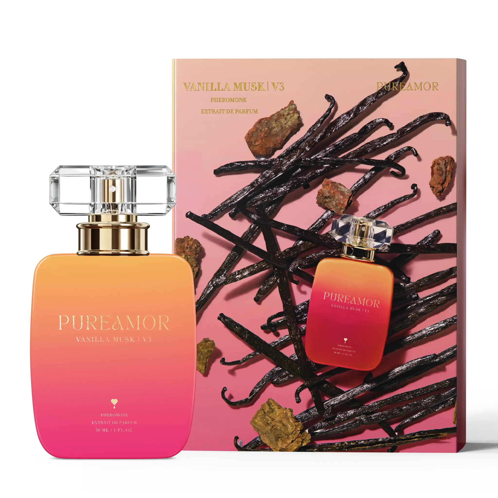 Pureamor Vanilla Musk V3 Pheromone EDP Fragrance for Women, 30ml/1oz Sweet Musky EDP Liquid Perfume with Rose, Vanilla Bean, Bergamot, Sandalwood, Everyday Irresistible Skin Scent & Deep Magnetic Attraction, Edp Liquid Perfumes, Edp Fragrances, Vanilla Sc