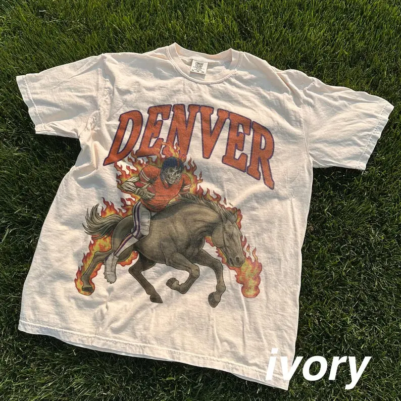 Denver Football Shirt, Vintage Broncos Tee, Retro 90s Game Day Tee, Good Graphic Tee, Unisex Cotton T-Shirt, Sport Trendy Gift T-Shirt, Top Menswear Streetwear Womenswear