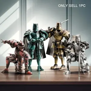 Medieval Knight Warrior Vintage Armor Action Figure, Multi-Jointed Collectible Toy for Hobbyist, DIY Assembly Required, Perfect for Decoration and Gifting, Action Figure Set