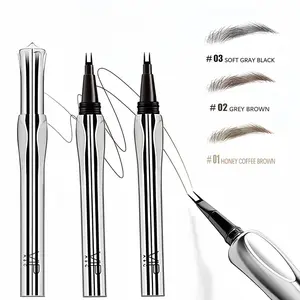 Waterproof Long-Lasting Microblading Eyebrow Pencils, 2Pcs #1 Honey Coffee Brown - Natural Hair-Like Brows for All Skin Types, Beauty & Personal Care Makeup Cosmetic for Outdoor Use