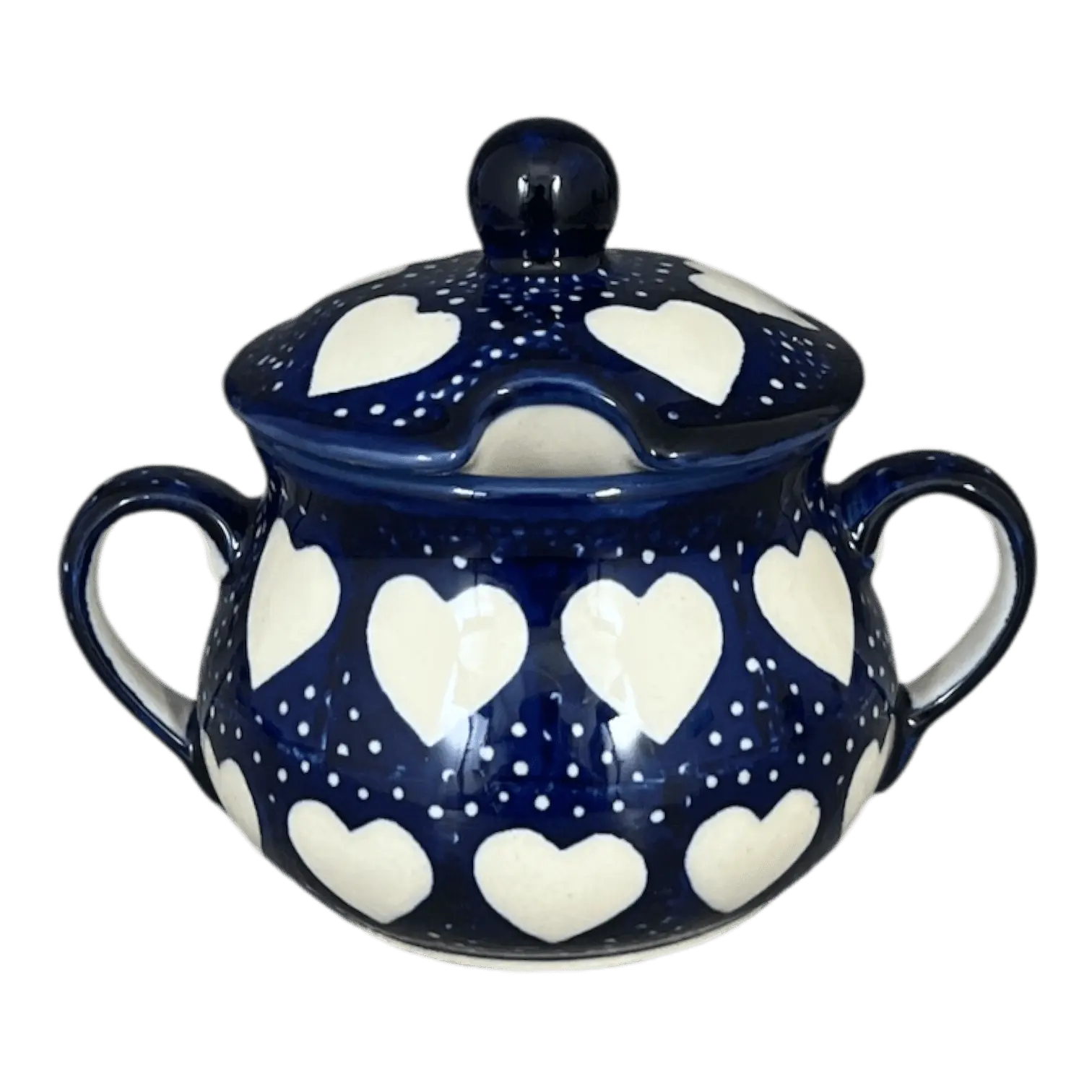 Bowl, Round, Sugar Bowl, 3.5" in "Sea of Hearts" by Manufaktura | C015T-SEA