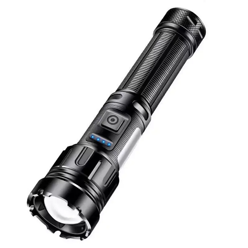 Multipurpose Rechargeable LED Tactical Flashlight, 7 Modes High Bright Handheld Flashlight with COB Work Light, Powerful Emergency Flashlight for Camping Hiking Outdoor Adventures