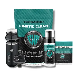 Terragon Kinetic Clean Shoe Kit | Electric Brush | Cleanser | Safe For Most Shoe Materials