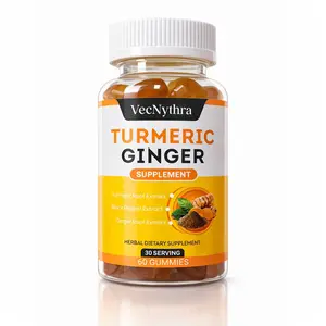 VecNythra Turmeric Gummies with Turmeric, Ginger, Black Pepper Extract, Health Dietary Supplement, Maintain Vitality, 60 Gummies