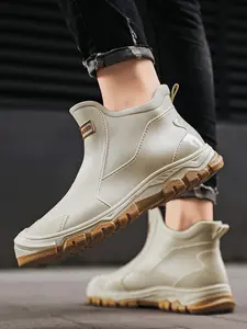 Women's Thick Sole Mid-Calf Rain Boots, Multifunctional Couple Outdoor Garden Shoes, Practical Fishing Gear, Spring New Hiking Shoes, Casual Boots, Footwear Boot