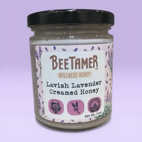 BeeTamer's Lavish Lavender Raw Creamed Honey with Lavender Flavor