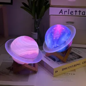 Saturn Ring Bluetooth-compatible Speaker Planet Design Lamp Desktop Creative Gift Trendy Dream Planet Bass Boombox Small Sound System