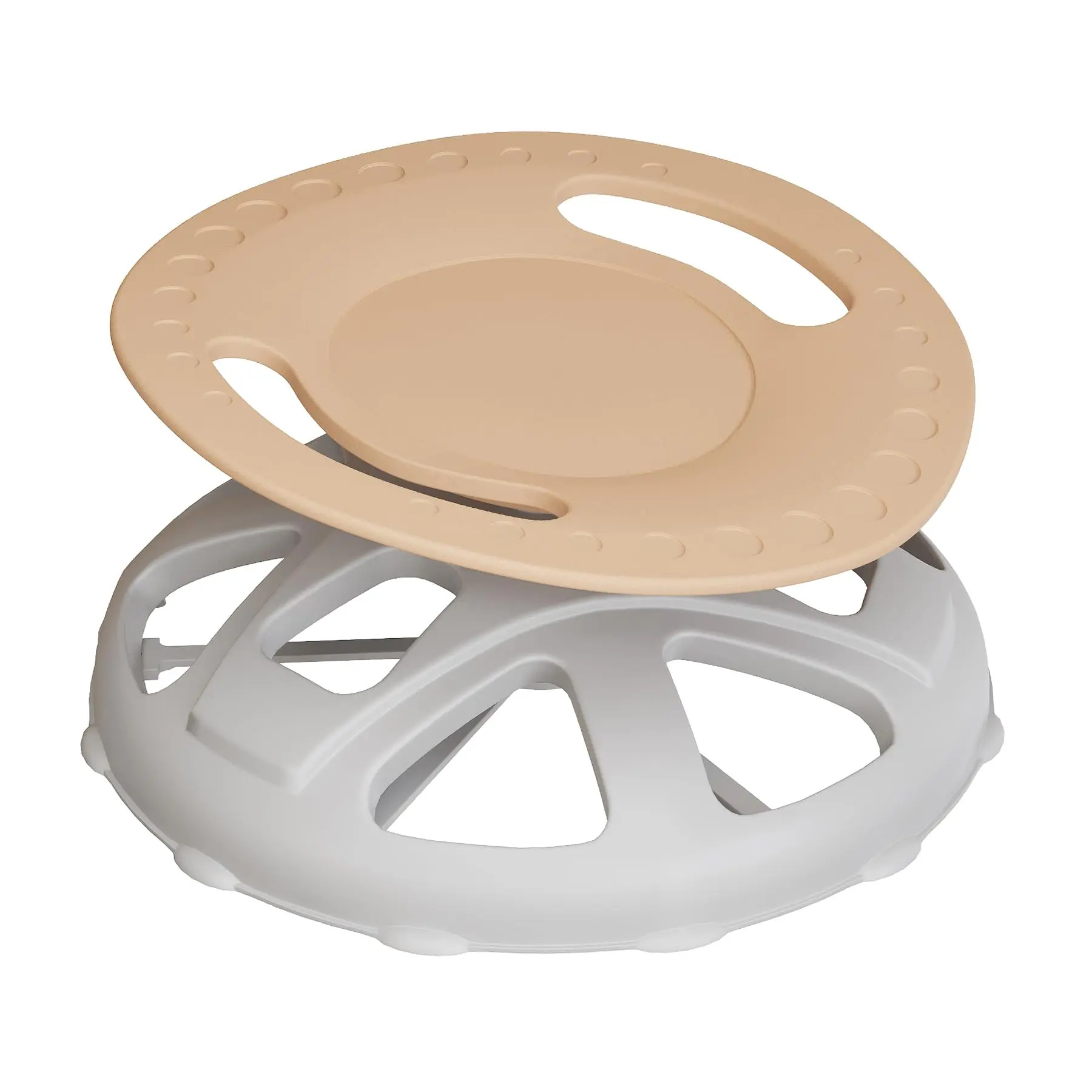 Gaomon Coffee Color PP Plastic Sensory Swivel Seater Chair for Autistic Children - 220 lbs Capacity, Safety Handle, Anti-Slip Widened Base, Durable, Portable, Body Coordination Training, Ideal for Christmas, Birthdays