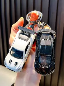 1 Warrior sports car model keychain alloy car backpack small pendant with ring buckle decoration Fashionable Alloy Keychain women's keychain, suitable for decorating on backpacks and cars, cute and ideal Valentine's Day gift for students