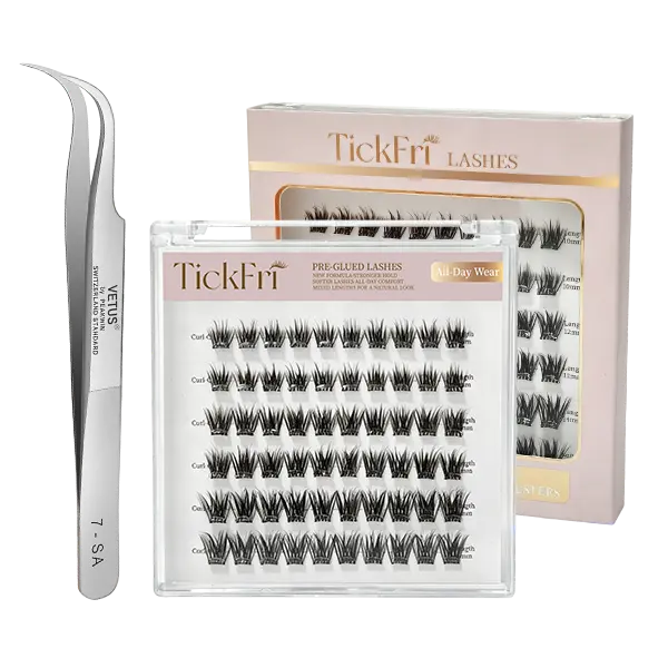 【Buy One, Get One Free—see terms and conditions】No Glue False Eyelashes Kit, DIY Lash Adhesive-Ready Set, Makeup Lash Extensions (No Glue or Tools Included)
