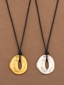 1pc Silver & Gold Boho Style Irregular Geometric Pendant Necklace, Fashion Personalized Jewelry for Daily Wear and Party