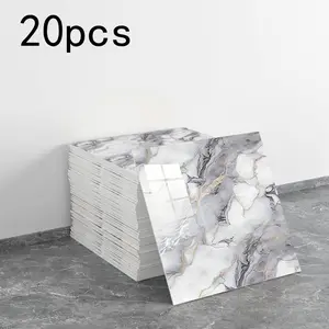 20 pieces of marble veneer and adhesive wall decoration panels, Waterproof Self Adhesive, waterproof and moisture-proof bathroom wall panels, polyvinyl chloride foam wall panels, suitable for kitchens, bathrooms and living rooms.