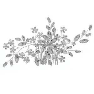 Aurélie Crystal Bloom Hair Comb – Bridal Rhinestone Accessory