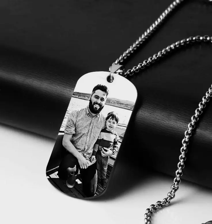 Customize personalized photo tags,Laser engraving,Photo dog tag,Perfect for all holiday gifts,ollie shop.