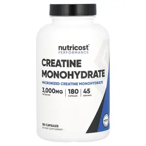 Nutricost Performance, Creatine Monohydrate, 180 Capsules (750 mg per Capsule)