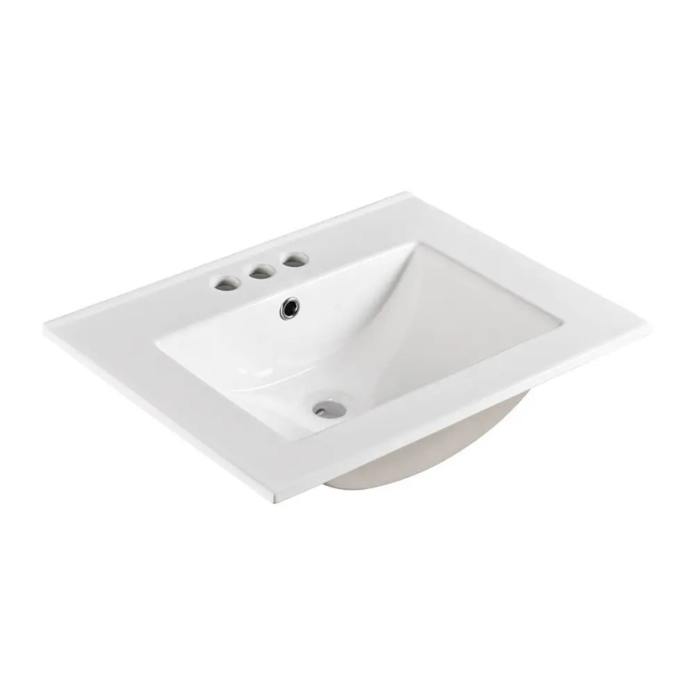 Bellaterra Home 302418 Durable Integrated 24 in. Single Sink Ceramic Vanity Top