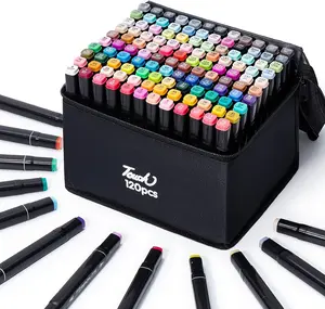 KIDGENIUS 262/168/120 PCS Dual-End Permanent Art Markers Set Water Resistant Quick Dry Refillable Ideal for Fine Art & Large Area Coloring Perfect Easter Gift for Artists and Craft Enthusiasts