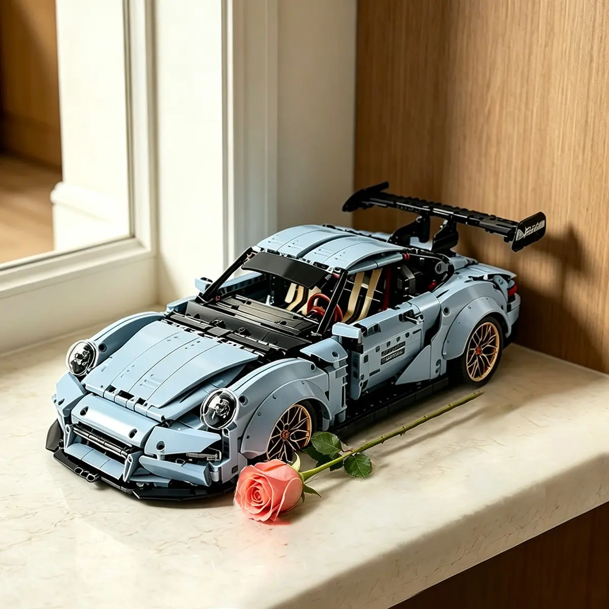2088+pcs Car Building Blocks Set, Buildable Blocks Kit, Large 1:10 Scale Model Kit, DIY Assembly Toy, Home Decor, Coffee Shop Decoration, Birthday Gift, Building Block Sets