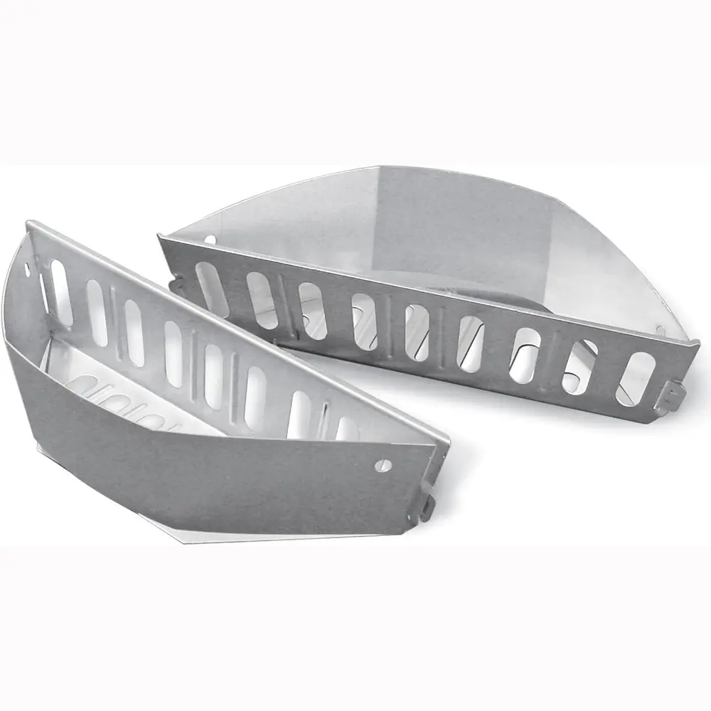 Char-Basket Charcoal Briquet Holders (Set of 2) - Aluminized Steel Corrosion-Resistant Fuel Baskets for Indirect Grilling, Fits Weber 18" and Larger Charcoal Grills, Barbecue Grill Accessories