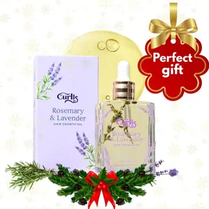 Curlis Rosemary & Lavender Hair Growth Oil Natural Hair Care for Curly Wavy Straight Hair Promotes Growth Reduces Loss Improves Scalp Health Adds Shine Softness