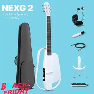 【Enya NEXG 2 Basic Acoustic-Electric Guitar】 Carbon Fiber Travel Guitar Smart Acustica Electric Guitarra for Adults with 50W Wireless Speaker, Footswitch, and Gigbag  Christmas Gift, TikTokShopHolidayHaul