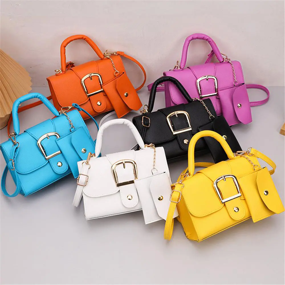 Women's Chic PU Leather Crossbody Bag, Small Flap Top Purse with Buckle, Lightweight Top Handle Casual Shoulder Bag with Adjustable Strap, Handbag Crossbody Bag, Fashionable Bags