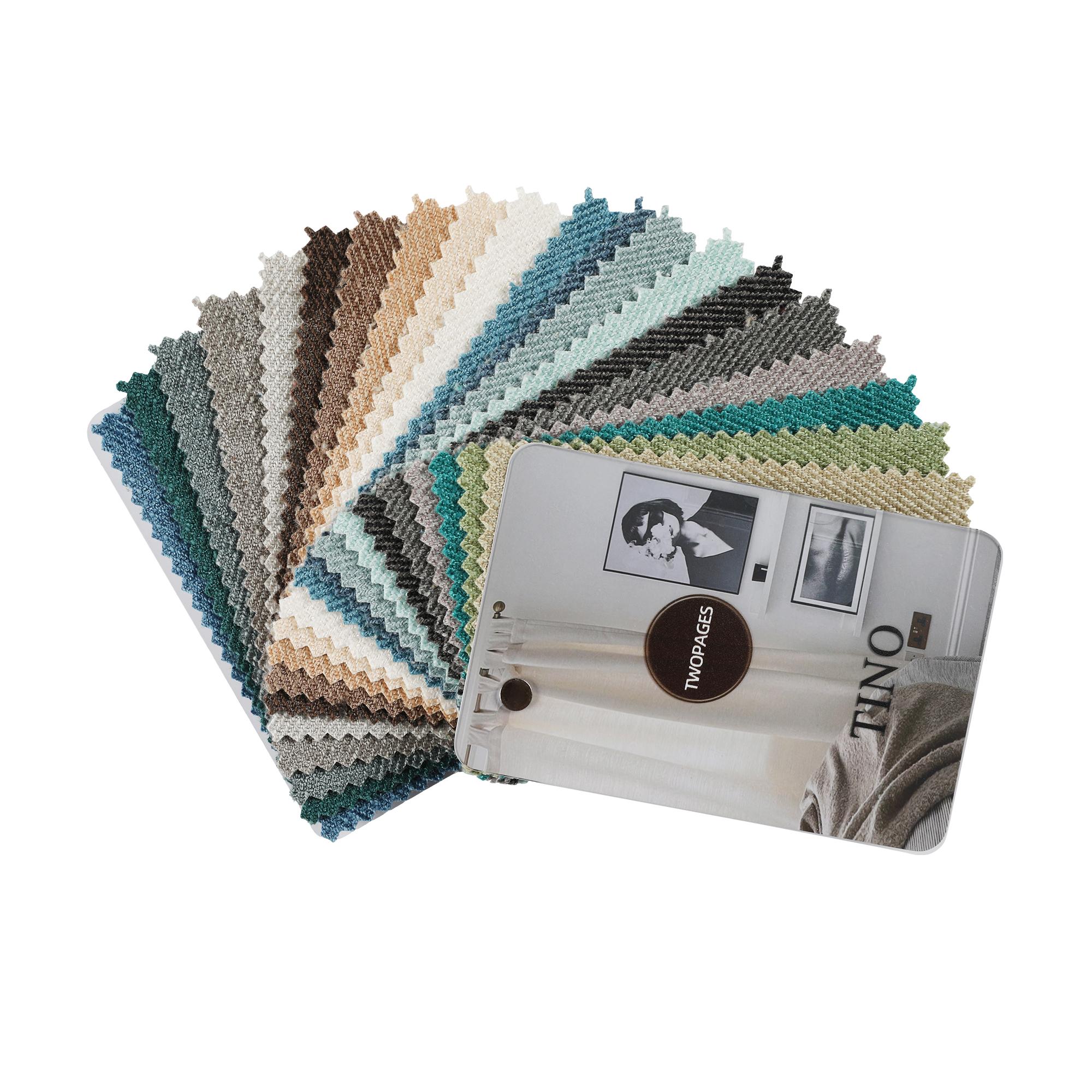 TWOPAGES Tino Cotton Chenille Curtain Fabric Swatch Booklet for Blackout Curtains , Solid Design, 430 gsm, Ultra Soft & Skin Friendly, Thick for Light Blocking, Ideal for Bedroom