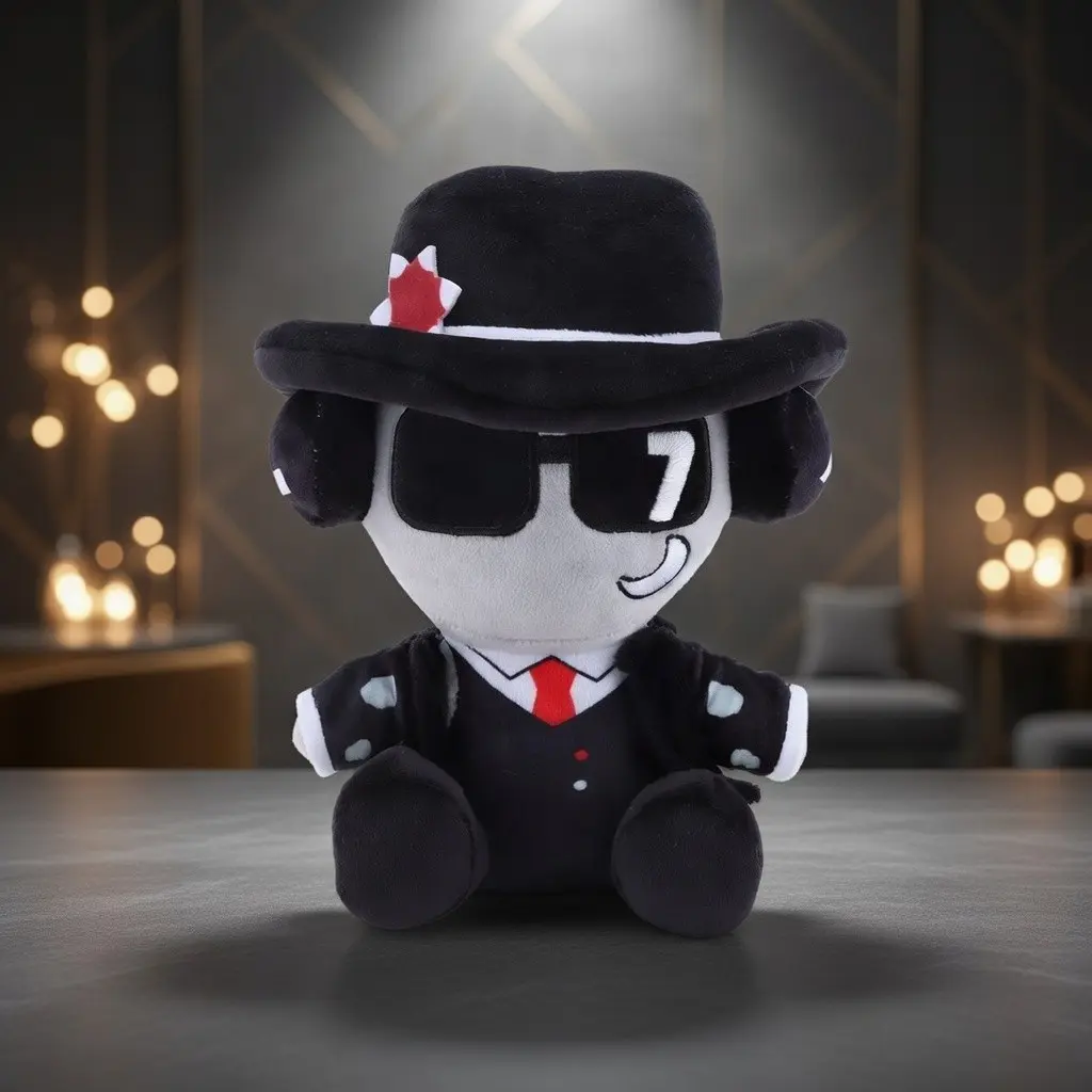 Forsaken Chance 'Two-Time' Plush Toy, Stuffed Animal Collectibles, Mafia-style design with iconic '7' sunglasses & top hat, Soft plush for fans & collectors, Great for display, playroom decor & gifting, A collectible for Forsaken Chance enthusiasts
