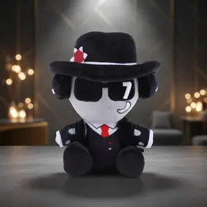 Forsaken Chance 'Two-Time' Plush Toy, Soft stuffed doll, Mafia-style design with iconic '7' sunglasses & top hat, soft, cuddly plush for fans & collectors, great for display, playroom decor & gifting, must-have collectible for Forsaken Chance enthusiasts