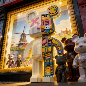 3D Mechanical Bear Building Toy with 1622 Pieces, 27.8cm Interactive Assembly Kit Building Blocks Set for Couples, Ideal Birthday and Holiday Gift Building Sets